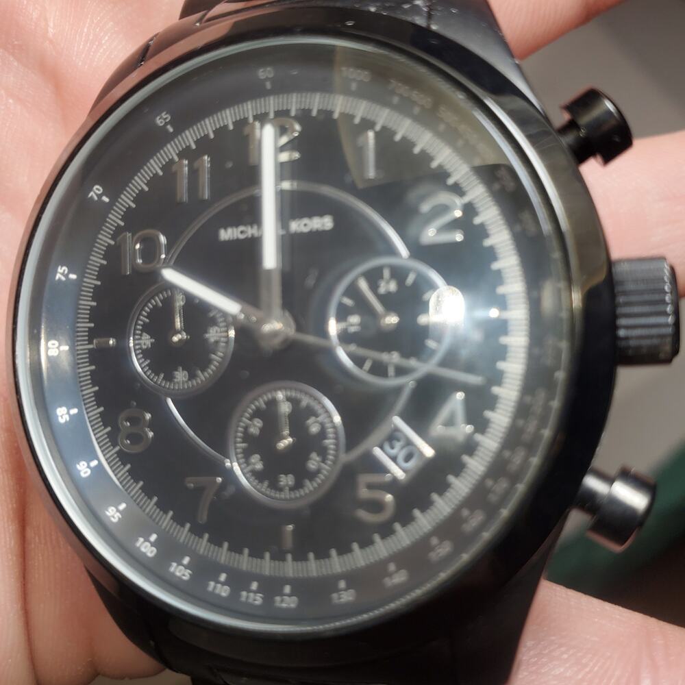 Michael Kors Men's Chronograph Watch Black Stainless Steel MK-8192 - Picture 10 of 10